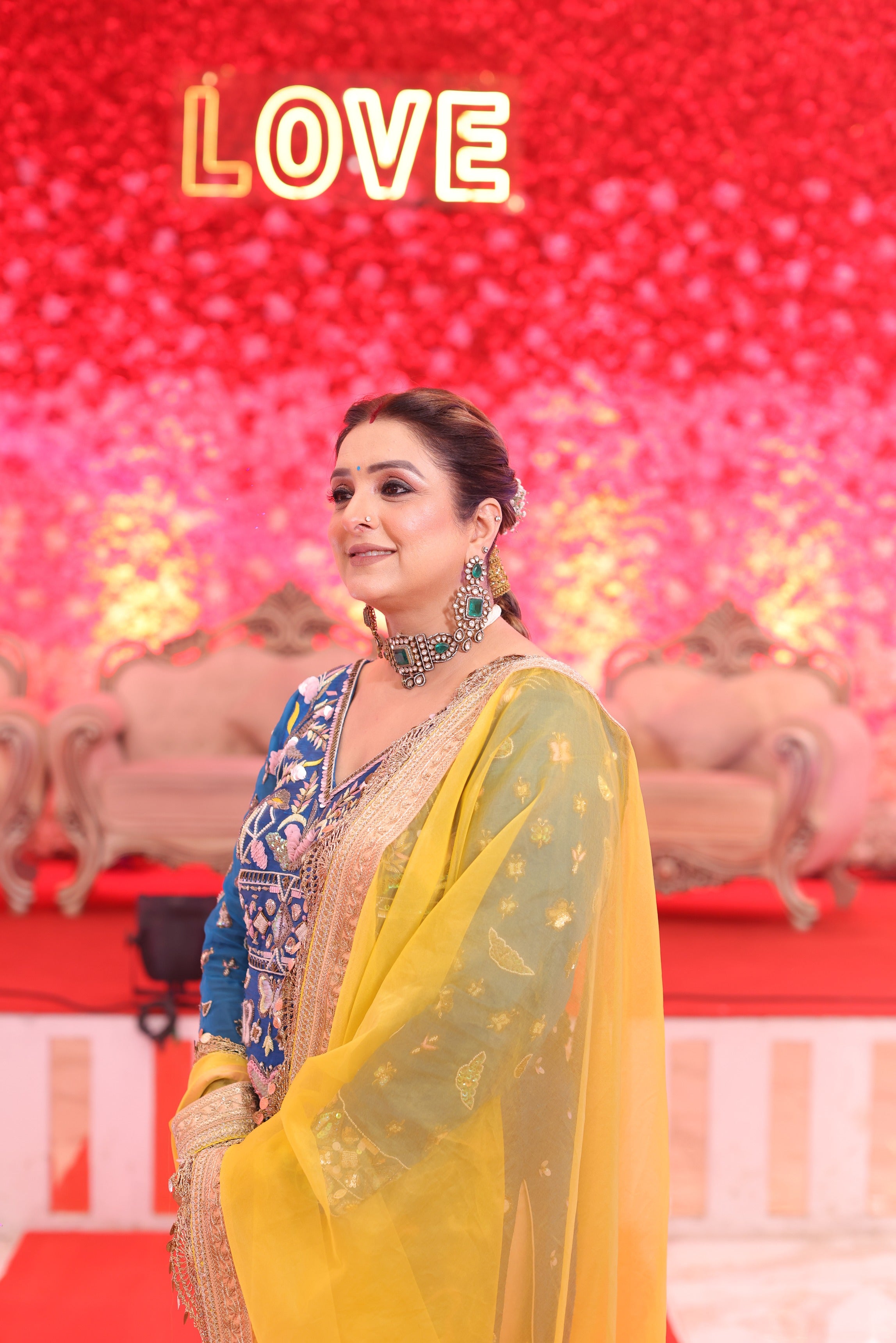 Dual-Tone Elegance Hand-Embroidered Kurta & Sharara Set