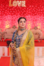 Dual-Tone Elegance Hand-Embroidered Kurta & Sharara Set