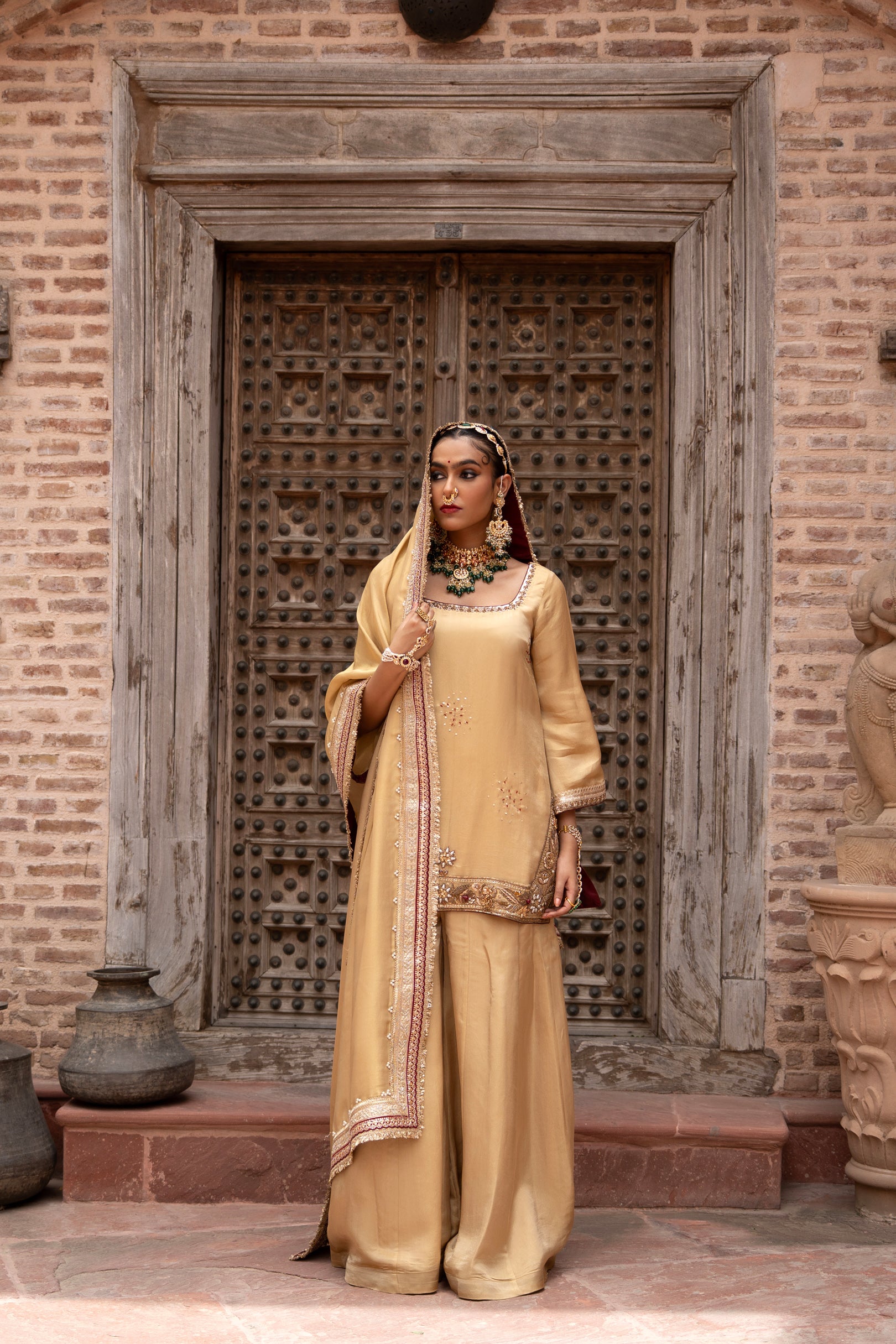 Noor-e-Zar Hand-Embroidered Sharara Set