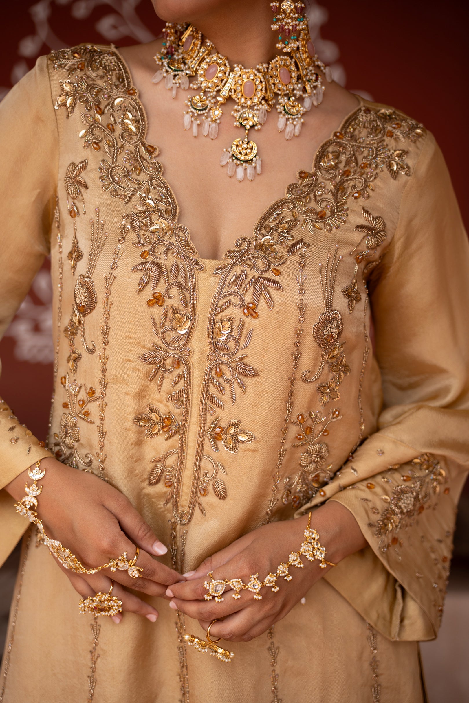 Zar Baari Hand-Embroidered A-line Kurta Set