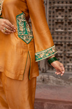 Surmayi Sunehri Hand-Embroidered Balloon Salwar Set