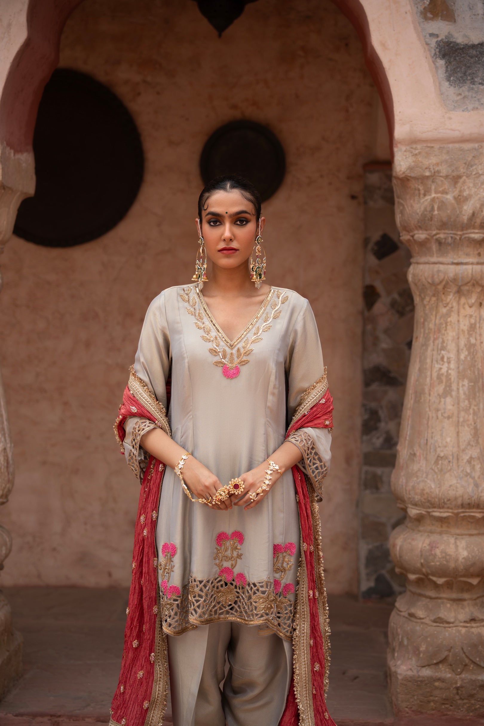 Chaand Baali Hand-Embroidered Anarkali Set