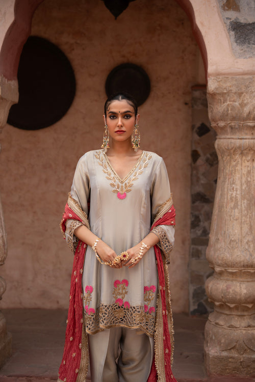 Chaand Baali Hand-Embroidered Anarkali Set