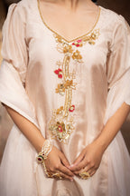 Warm Ivory Hand-Embroidered Farshi Set