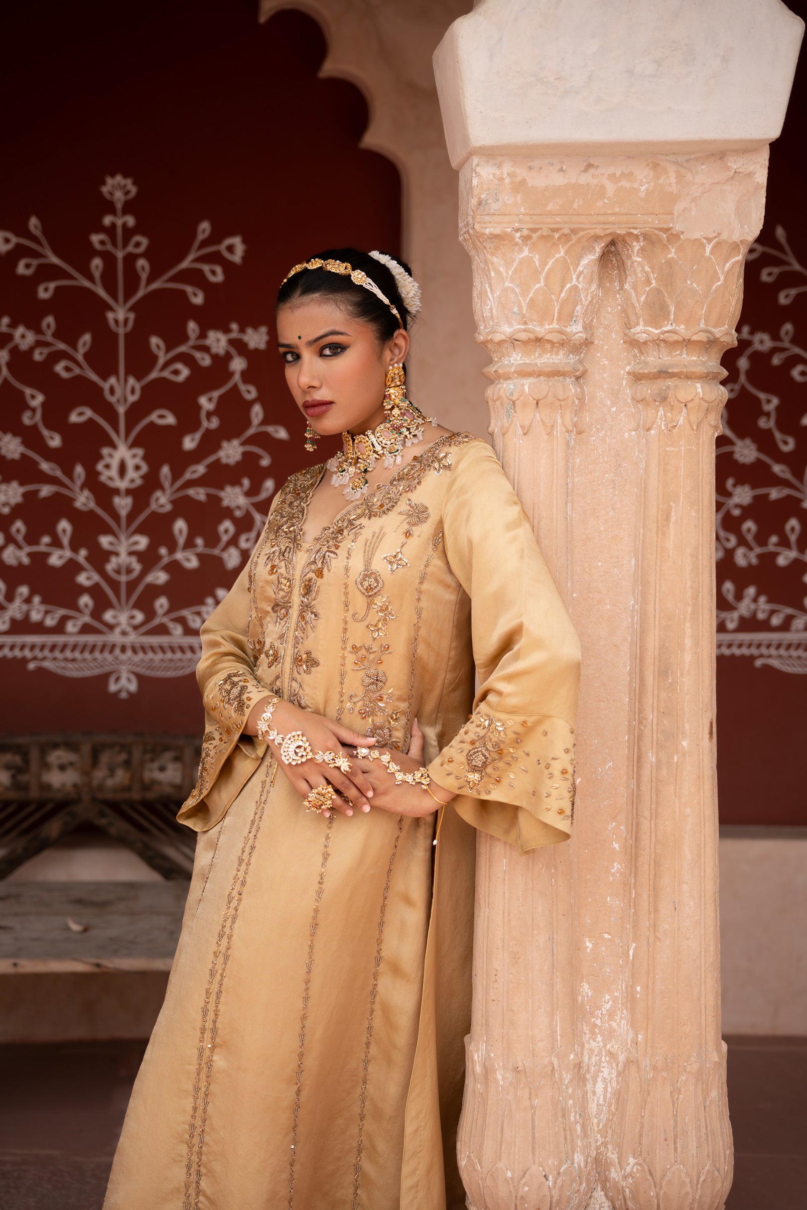 Zar Baari Hand-Embroidered A-line Kurta Set