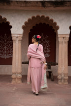 Noor Gulabi Hand-Embroidered Dhoti Set