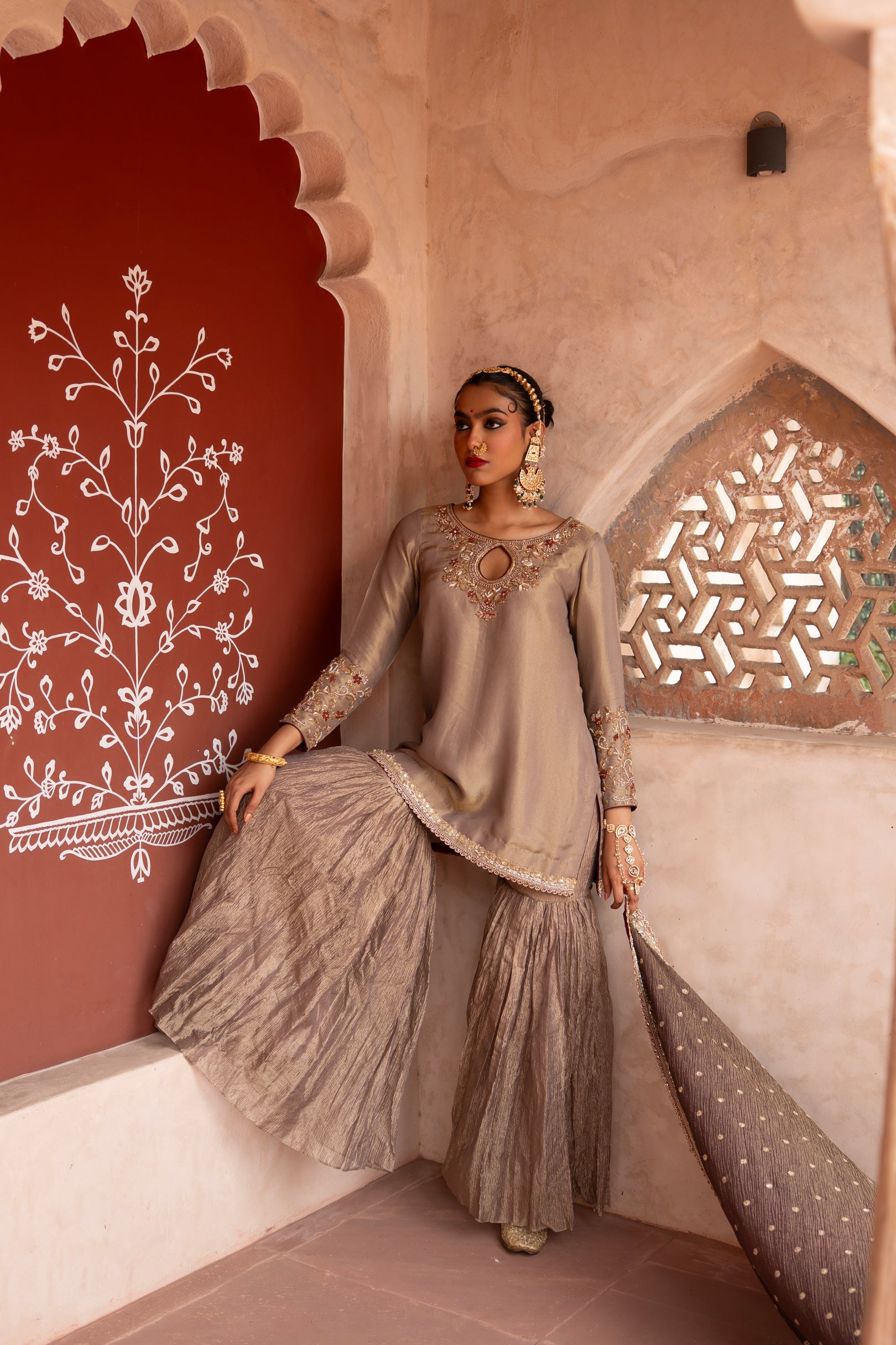 Shahbano Hand-Embroidered Gharara Set