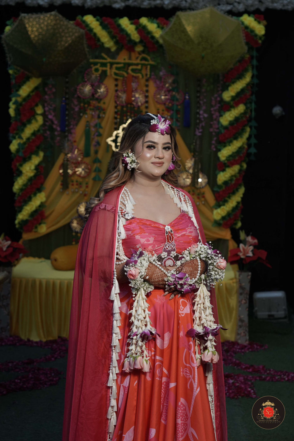 Artistic Bloom Hand-Embroidered Printed Lehenga