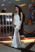 Ethereal Grace White Gown with 3D Embroidery