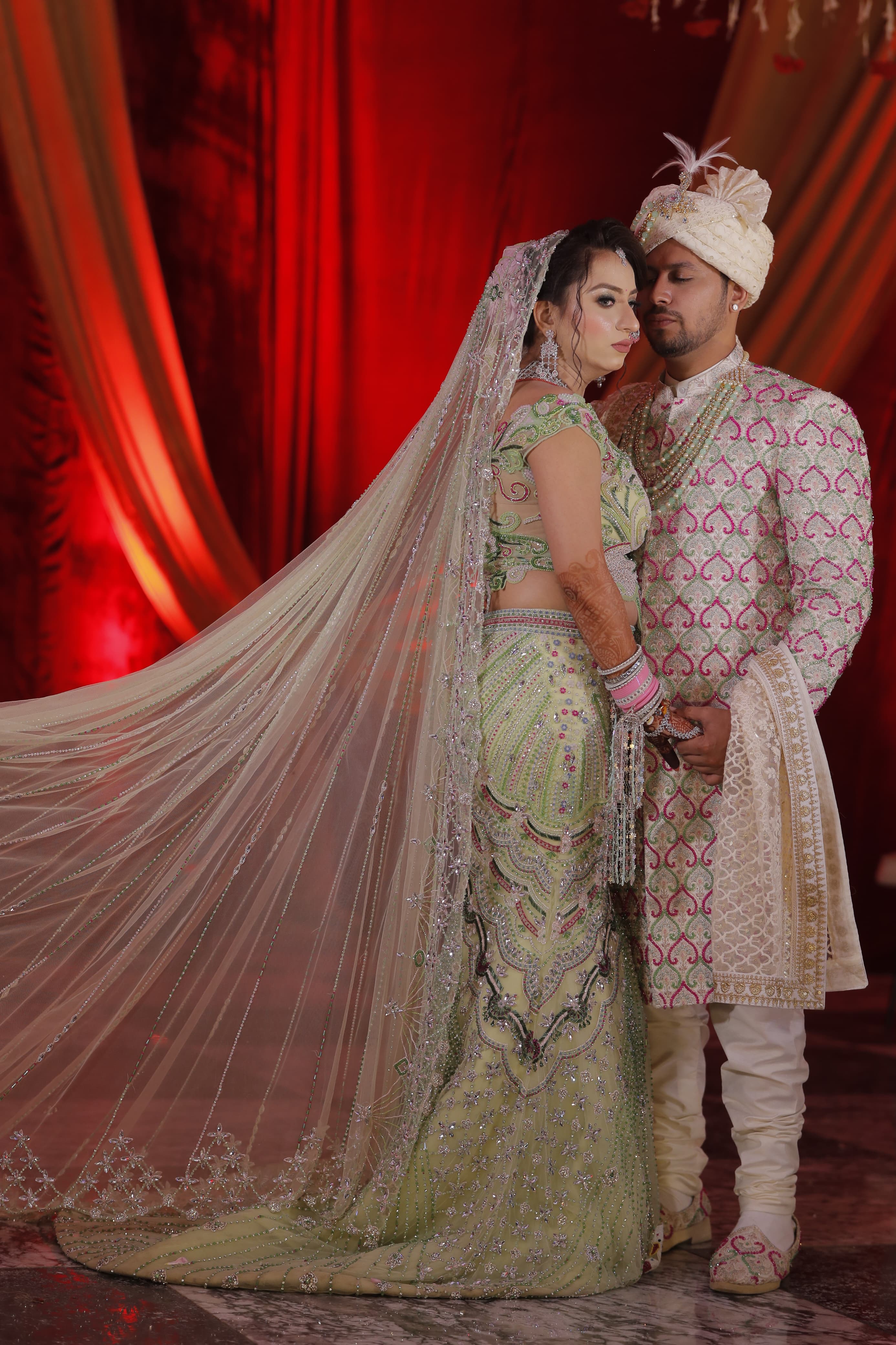 Emerald Elegance Custom Bridal Lehenga