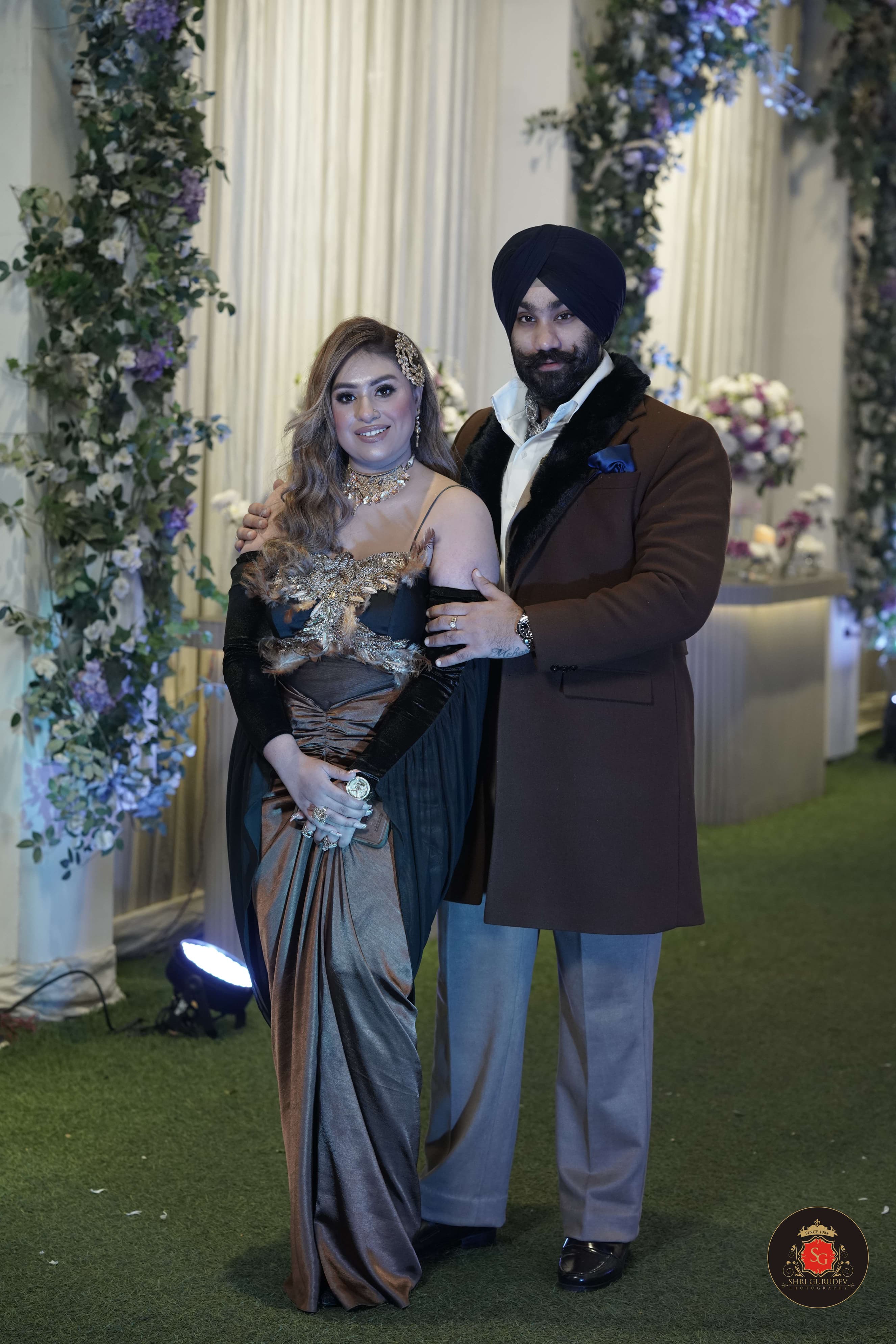 Noir Majesty Black & Gold Hand-Embroidered Gown