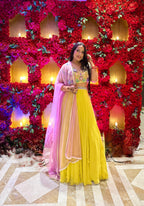 Sunshine Rhapsody Frilled Yellow Lehenga